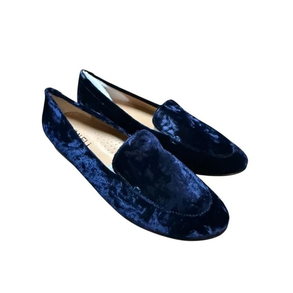 Vaneli Loafer Flats Sz 5.5 Blue Crushed Velvet